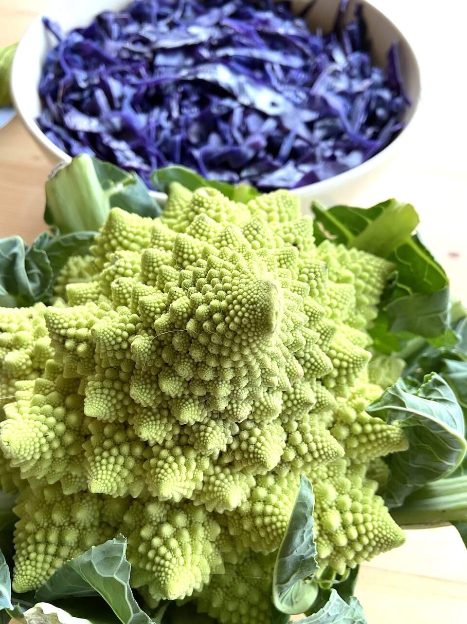 Romanesco met spinaziebechamelsaus